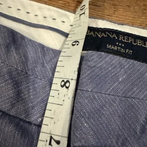 Banana Republic Martin Wide Leg Pants Blue Cotton Linen Lightweight Breathable 6 - Picture 8 of 9
